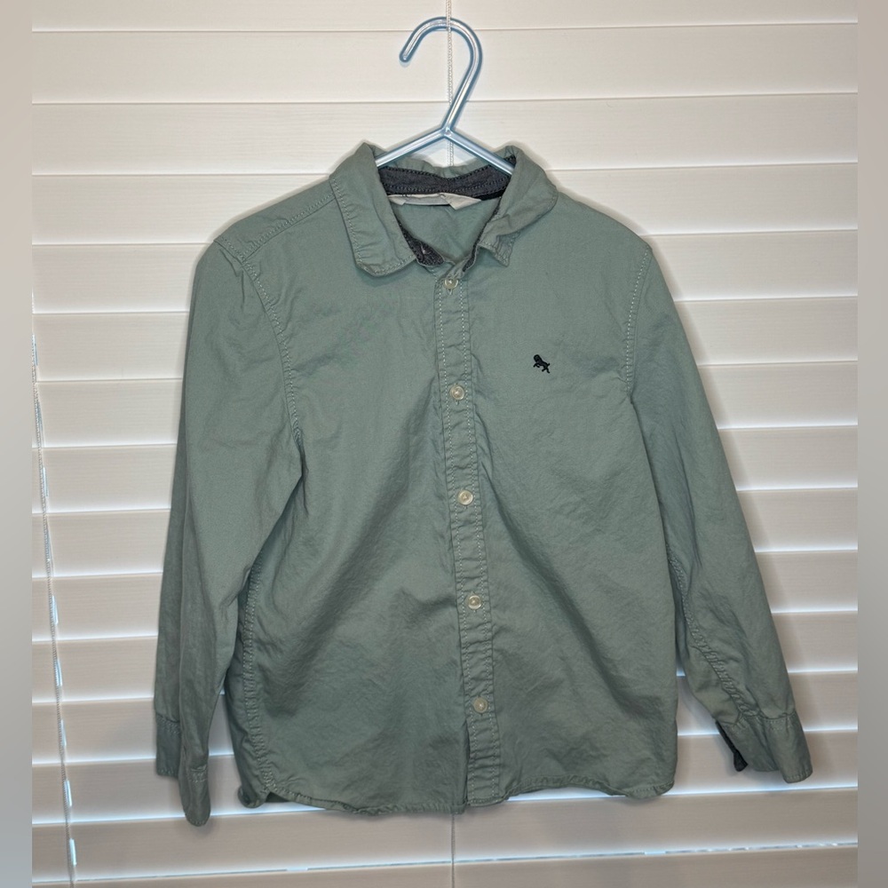 H&M Kids Green Button-Down Shirt